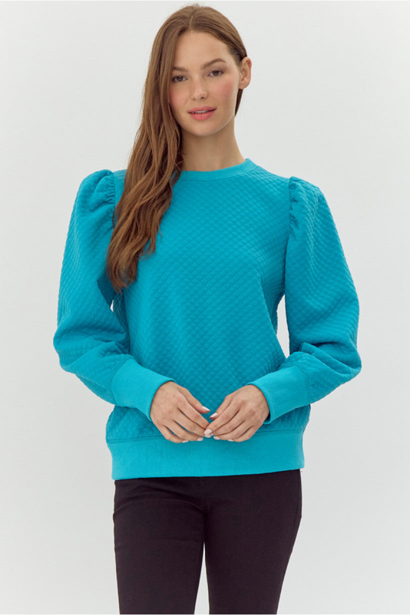 Embossing textured top long sleeves