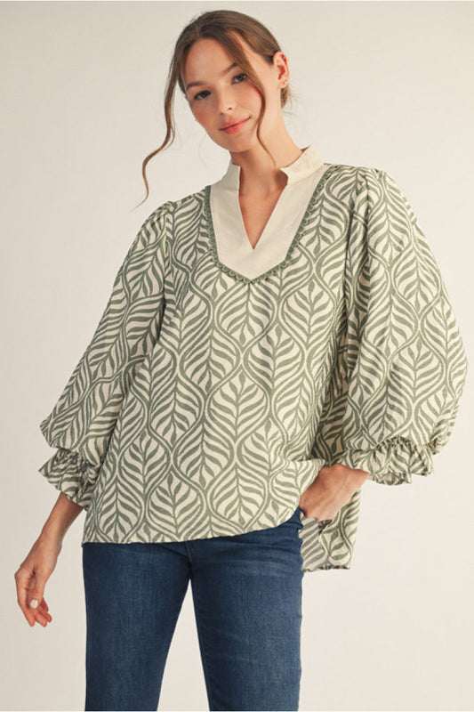 The Athena Sage Mix Boho Top