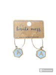 Haute Mess Hexagon w/ Gold Initial Earrings