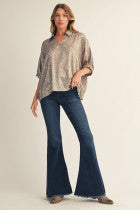 pearl snakeskin print top