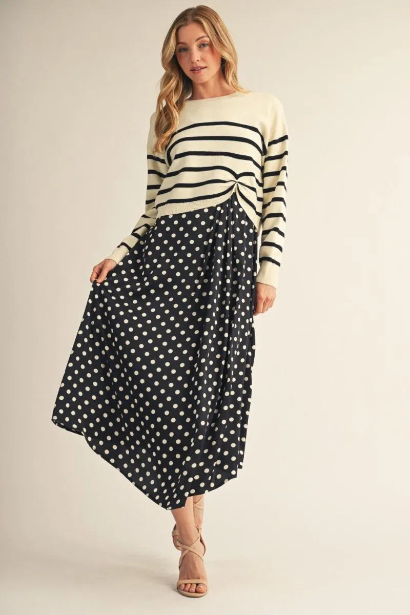 Maribel Stripe Midi Dress