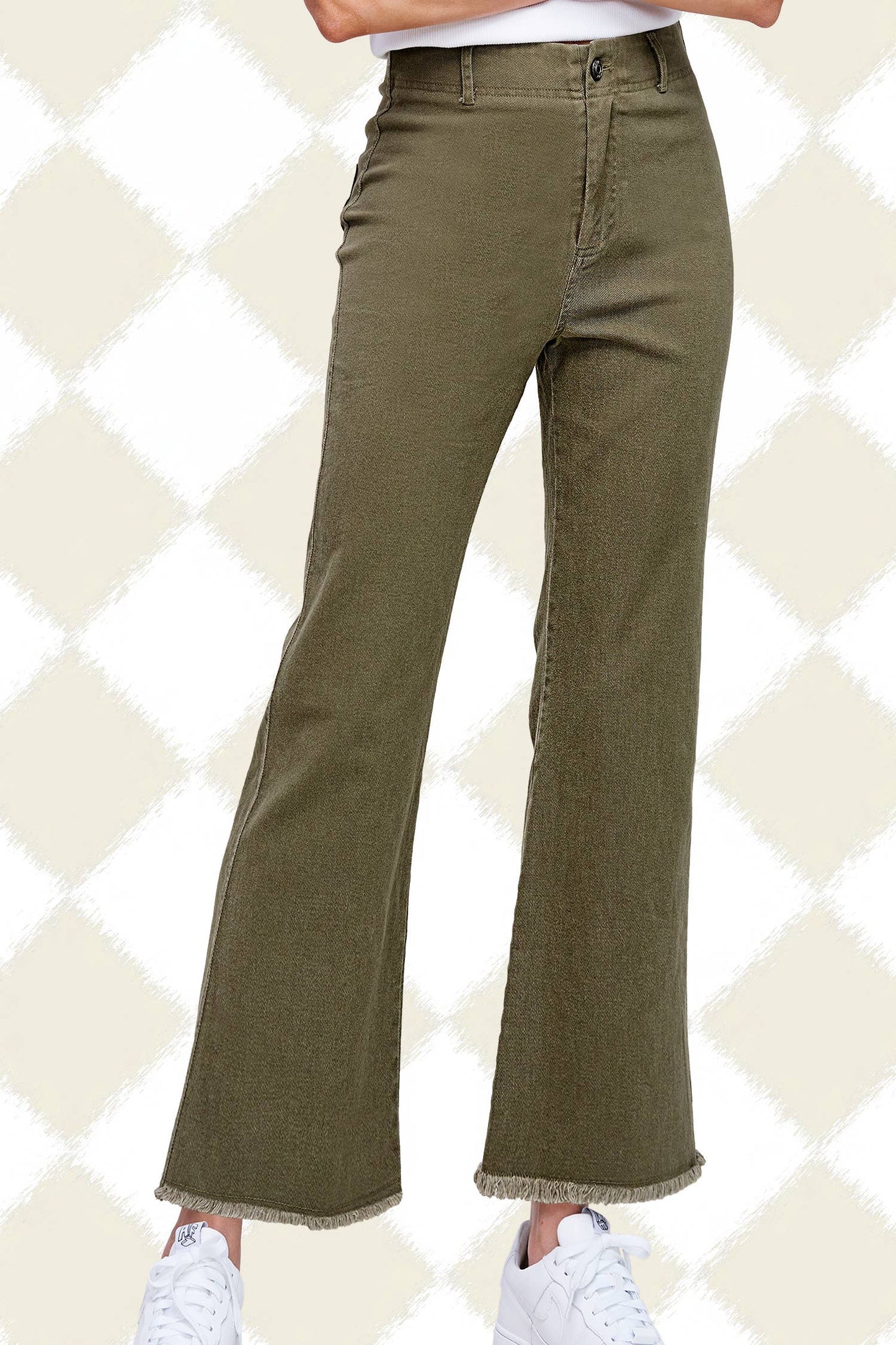 Soft Washed Stretchy High Waisted Flare Pants