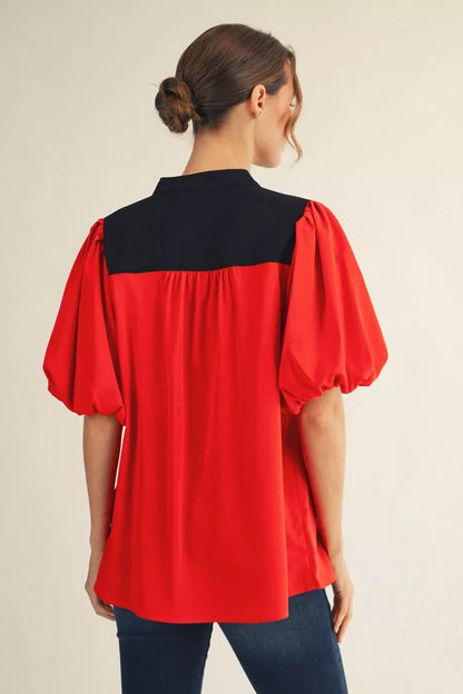 The Amy Red and Black Top