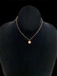 Haute Mess Thick Heart Pendant with MOP inlay on gold chain