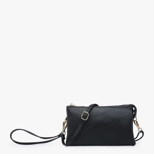 Jen&Co Black Small Compartment Crossbody Purse