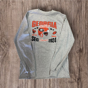 Georgia Bulldogs SEC Champs 2024 Longsleeve Tee- Helmet