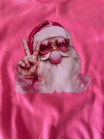 Bubble Gum Santa Peace Sign Sweatshirt