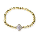 Gold Clover Pave Designer Inspired Bracelet