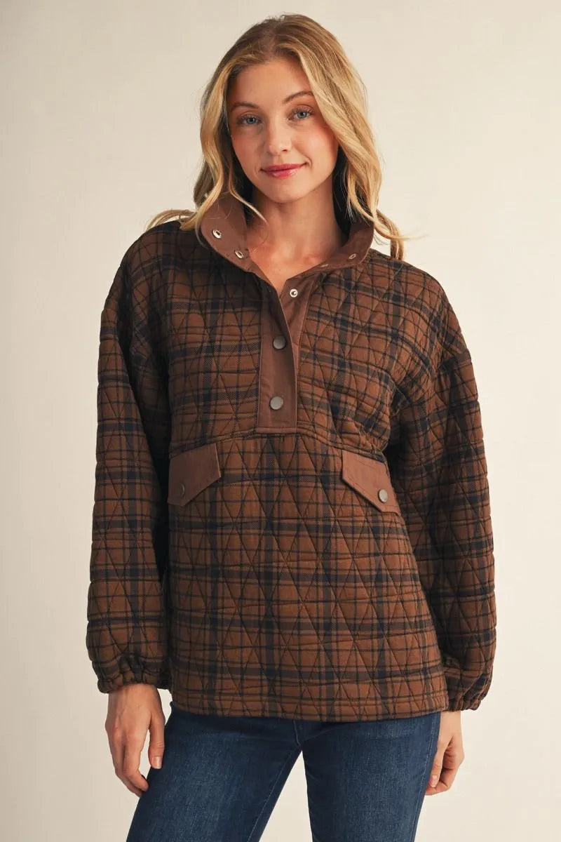 Chestnut Plaid Pullover