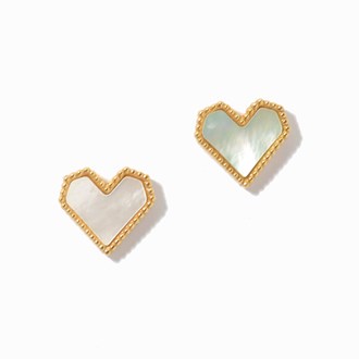 Mother of Pearl Heart Studs