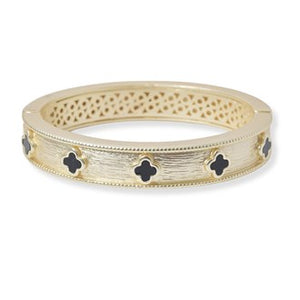 Gold/Black dainty clover bracelet