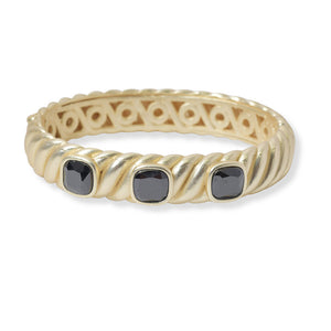 Gold Black/Clear Geometric Cubic Bracelet