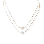 Freshwater Pearl Double Layered Gold Necklace