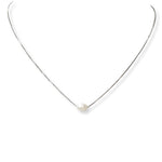 Single Freshwater Pearl Silver Necklace