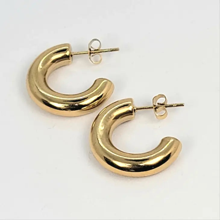 Small Gold Tubular Earrings