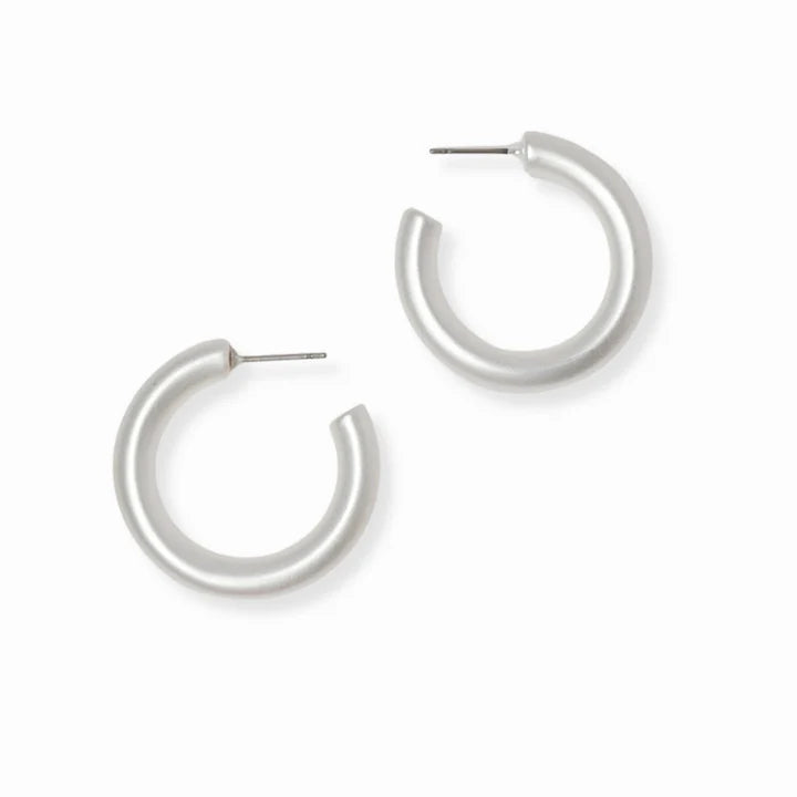 Silver 30mm Round Hoop Earrings