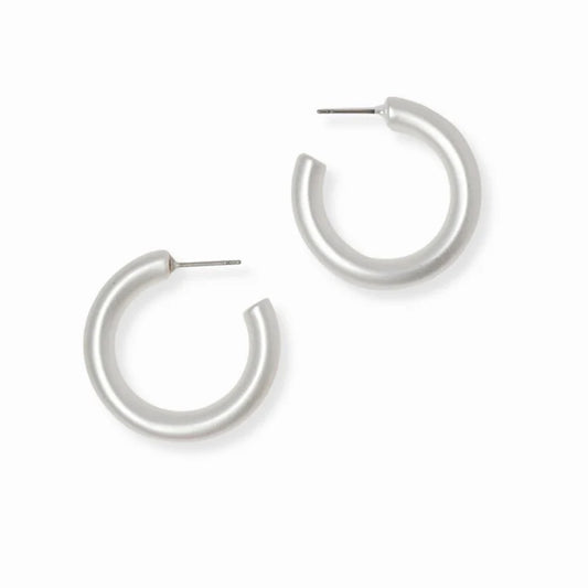 Silver 30mm Round Hoop Earrings