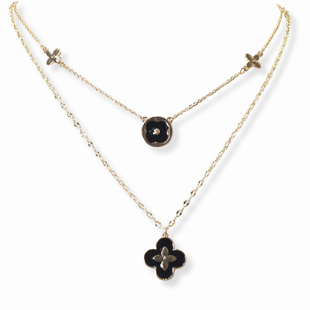 Black Clover Enamel Station Necklace