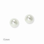 15 mm White Pearl Stud Earring