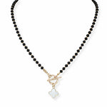 Clover Accent Beaded Toggle Necklace