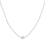 Dainty Cross Accent Beaded Necklace