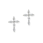 Cross Cubic Zirconia Stud Earring