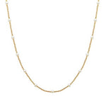 Gold and Pearl Dainty Beaded Necklace