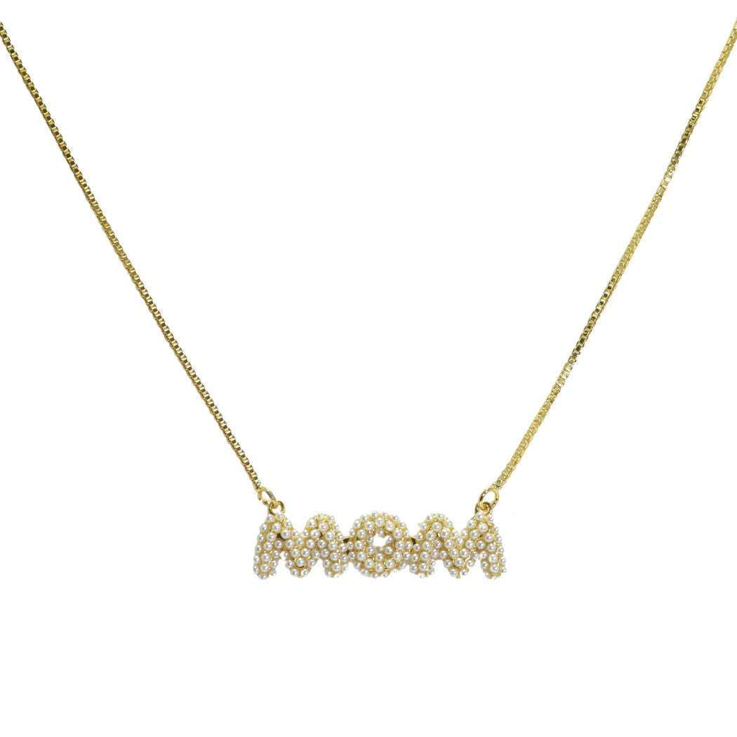 MOM PEARL STUDDED NECKLACE