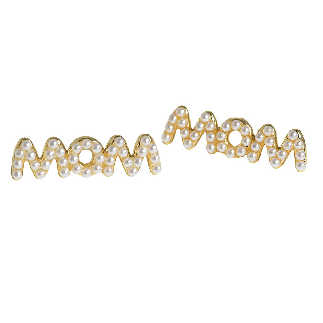 MOM PEARL STUDDED STUD EARRING