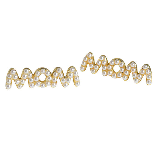 MOM PEARL STUDDED STUD EARRING