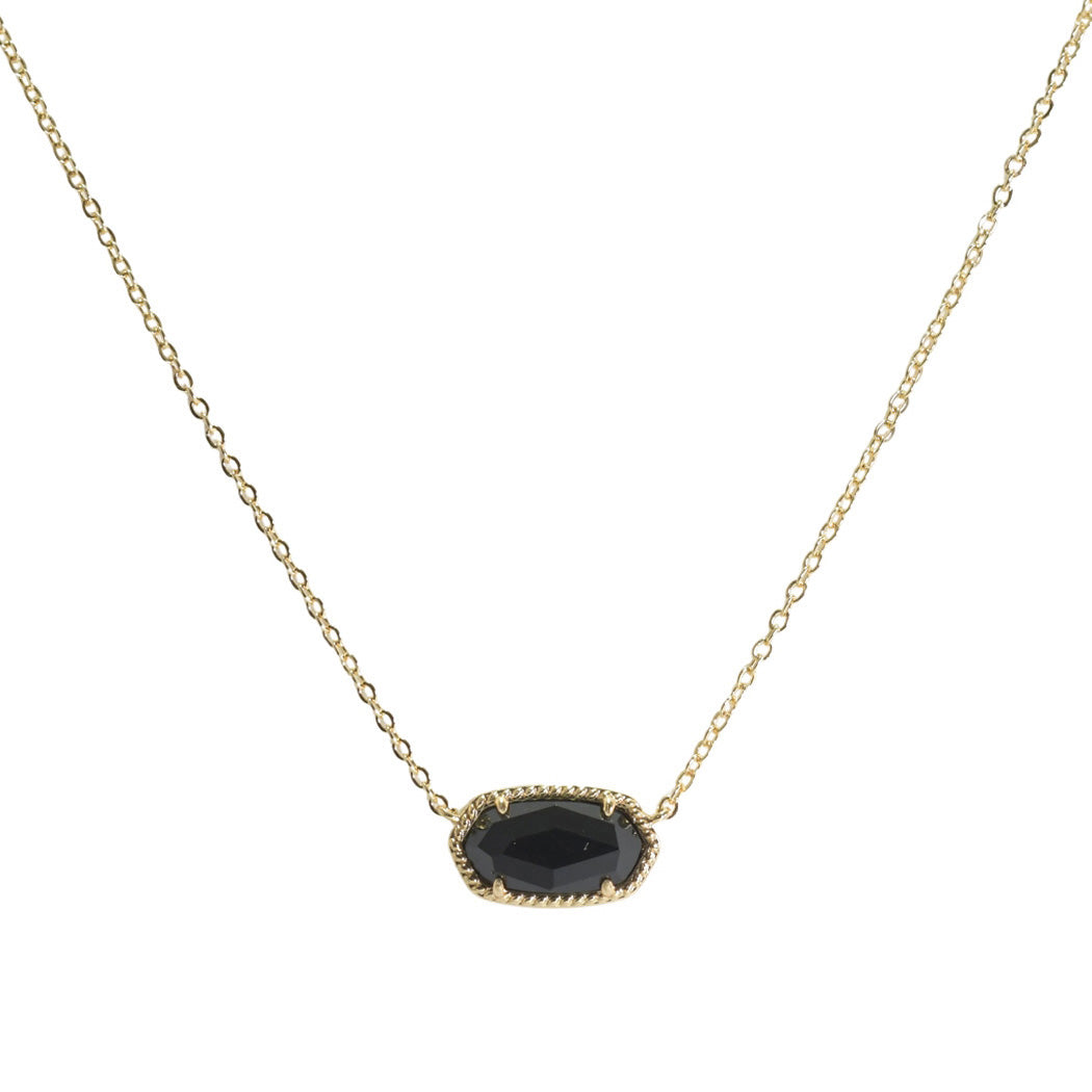 Gold/Black Geometric Celluloid Acetate Necklace