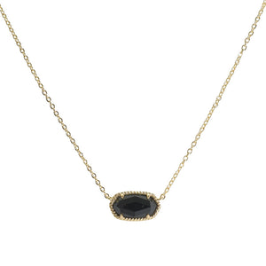 Gold/Black Geometric Celluloid Acetate Necklace