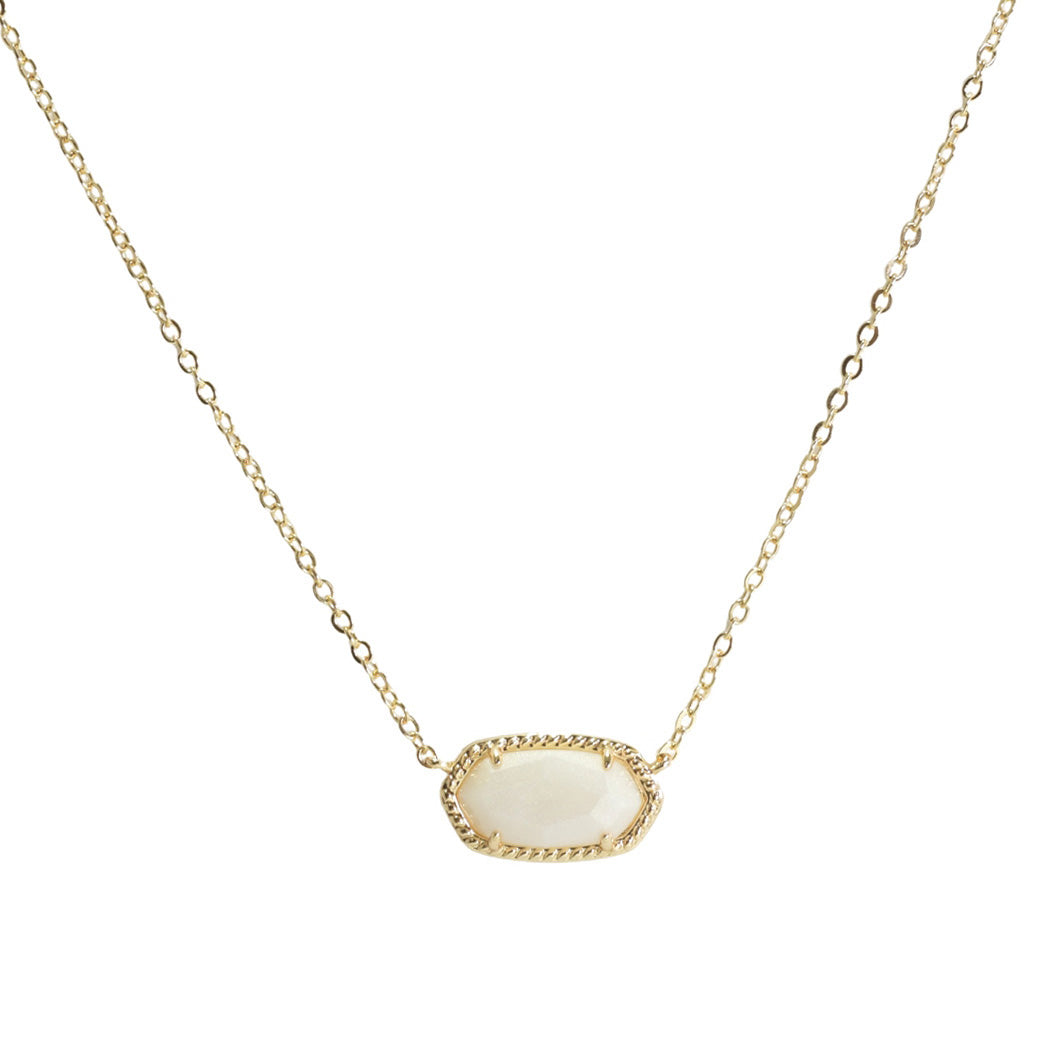 Gold/White Geometric Celluloid Acetate Necklace