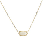 Gold/White Geometric Celluloid Acetate Necklace