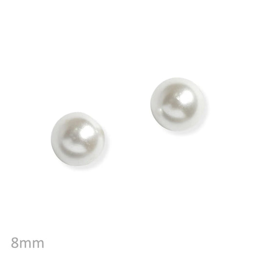 Cream 8mm Peral Earrings