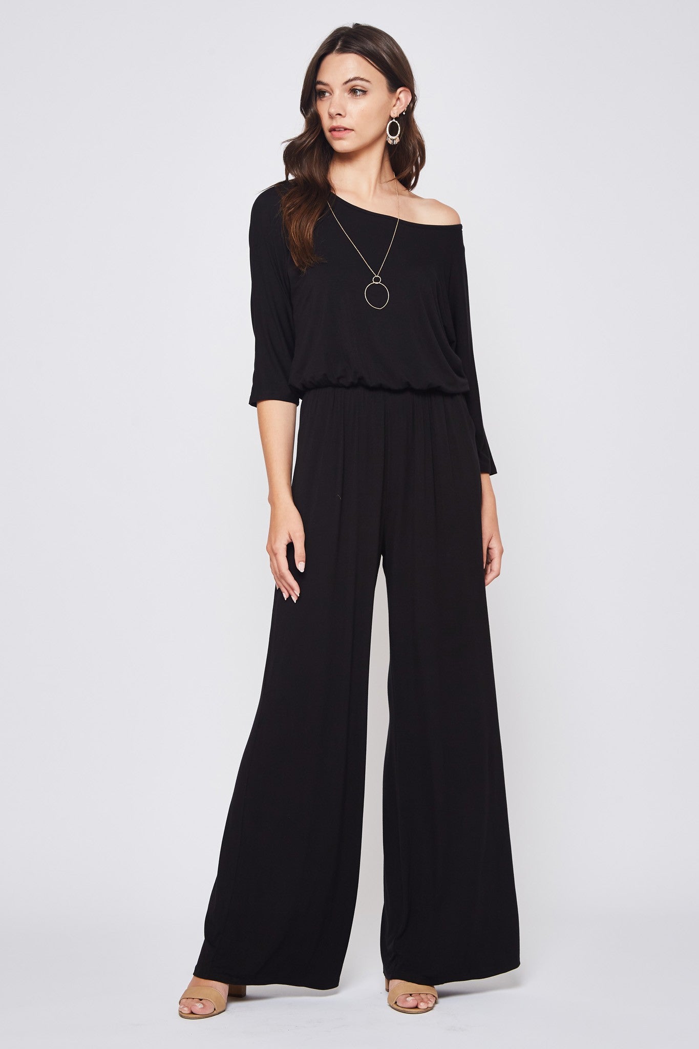 The Tara Black Solid Jumpsuit
