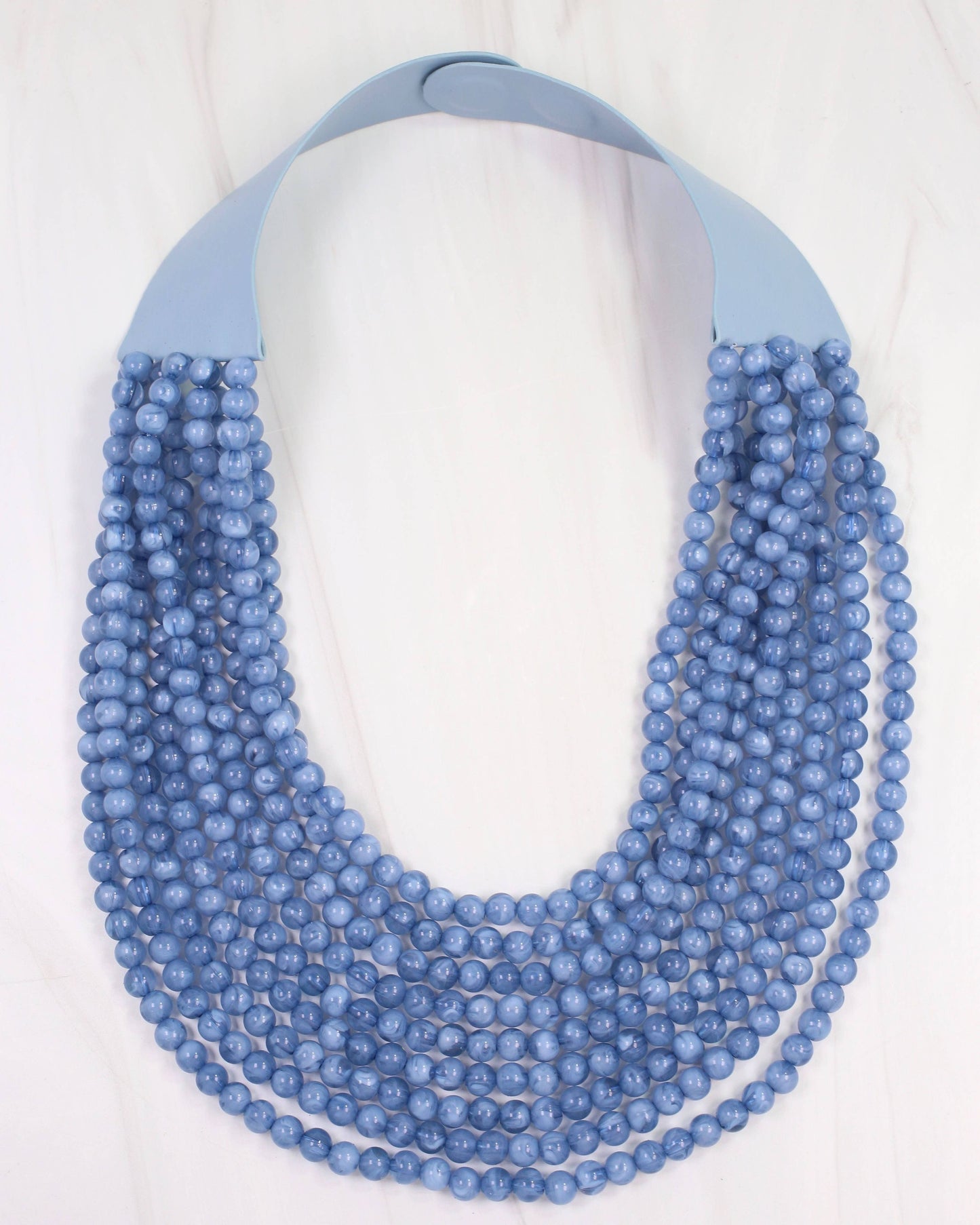 Kalin Beaded Layered Magnetic Necklace Blue: Default