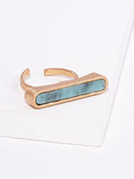 Adjustable Rounded Bar Stone Ring