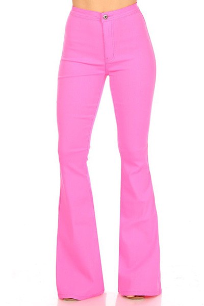 JC&JQ Neon Pink Disco Bell Bottoms