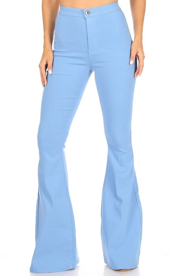 JC&JQ Baby Blue Disco Bell Bottoms