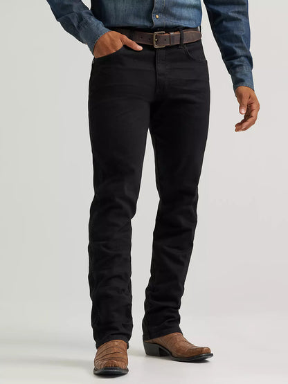 Men's Wrangler Black Retro Slim Straight Jean