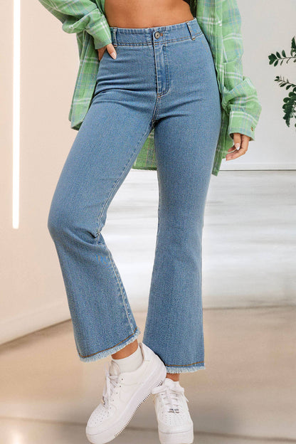 Soft Washed Stretchy High Waisted Flare Pants