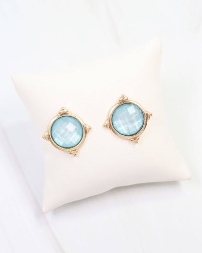 Rochester Faceted Stud Earring Turquoise: Default