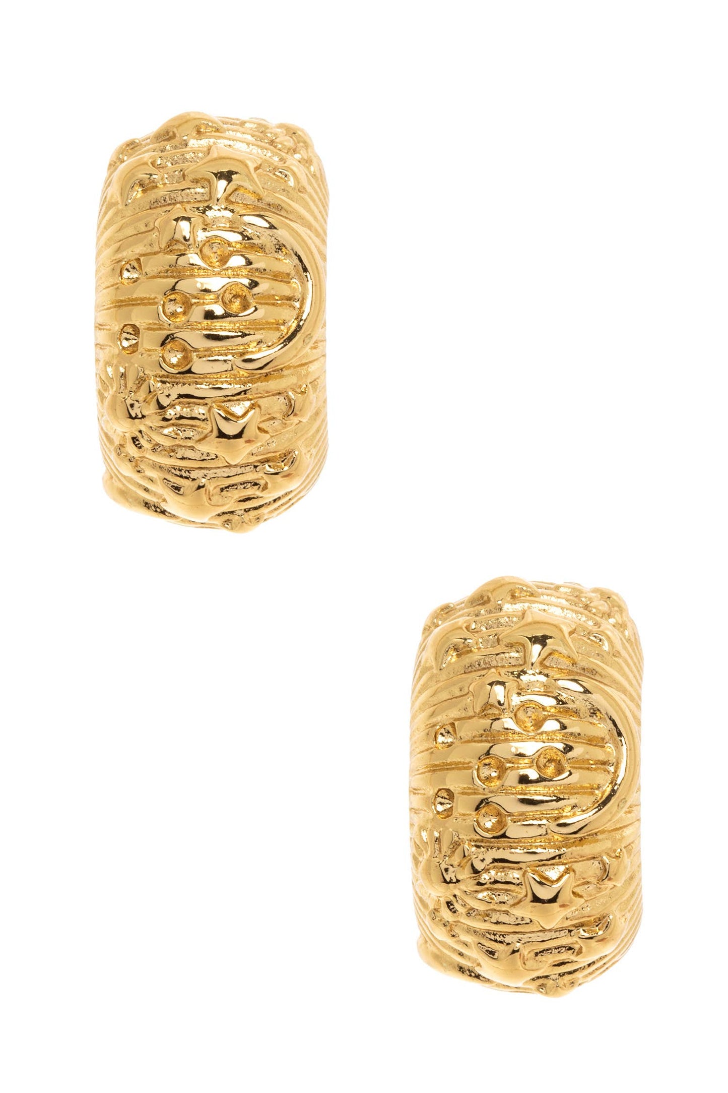 Textured Stainless Steel Post Earrings