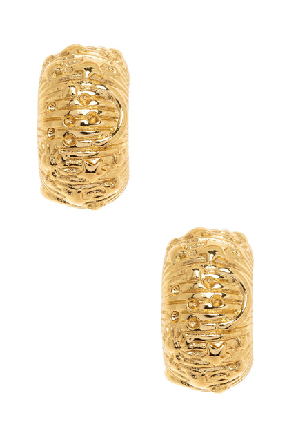 Textured Stainless Steel Post Earrings