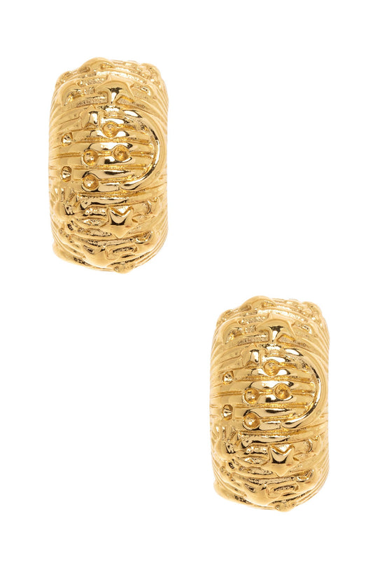 Textured Stainless Steel Post Earrings