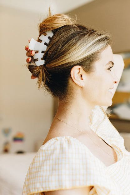 Teleties Classic Hair Clip | Large | Coconut White