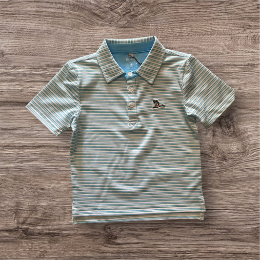 Roost Youth Blue and Green Cayuga Polo