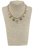 Gold Heart Cross Charms Necklace