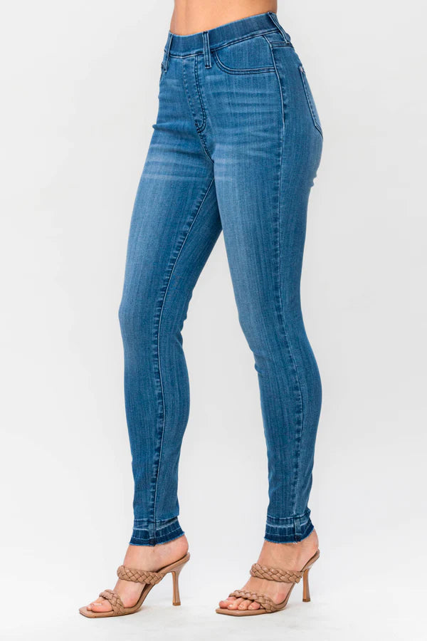Judy Blue High Waist Release Hem Pull-On Skinny Jeans